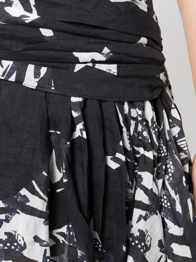 Shop Iro Hernan Abstract-print Mini Skirt In Schwarz