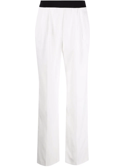 Loulou Studio Takaroa Pleated Slub Twill Straight-leg Pants In Weiss