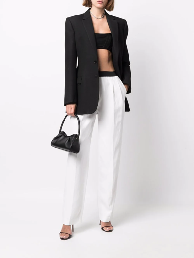 Loulou Studio Takaroa Pleated Slub Twill Straight-leg Pants In Weiss