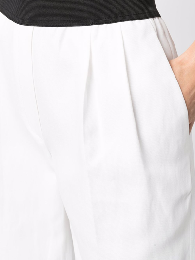 Loulou Studio Takaroa Pleated Slub Twill Straight-leg Pants In Weiss