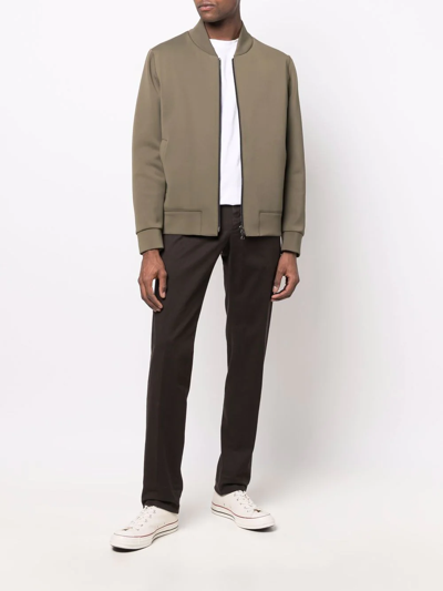 Harris Wharf London Two-pocket Zip-up Bomber Jacket In Green