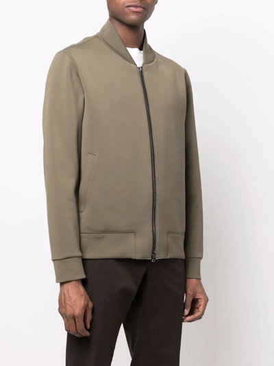 Harris Wharf London Two-pocket Zip-up Bomber Jacket In Green