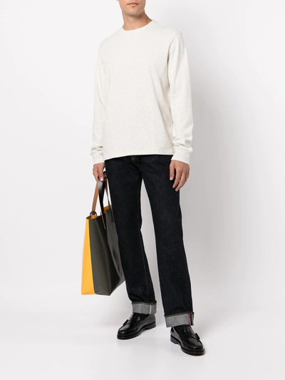 Shop Frame Crew-neck Cotton Sweatshirt In Nude