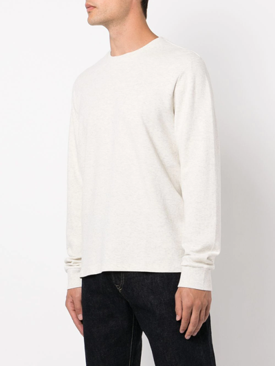 Shop Frame Crew-neck Cotton Sweatshirt In Nude