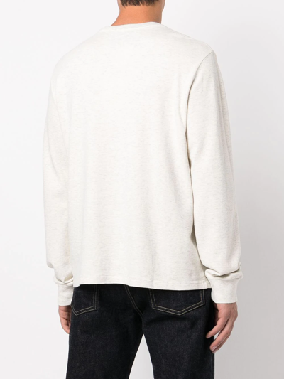 Shop Frame Crew-neck Cotton Sweatshirt In Nude
