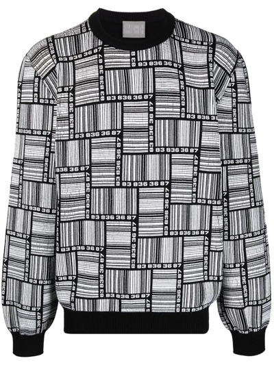 Vtmnts Geometric Print Wool Crewneck In Schwarz