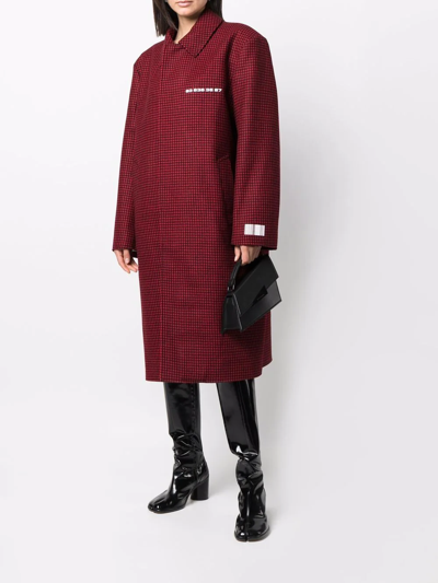 Shop Vtmnts Check-print Tailored Coat In Rot