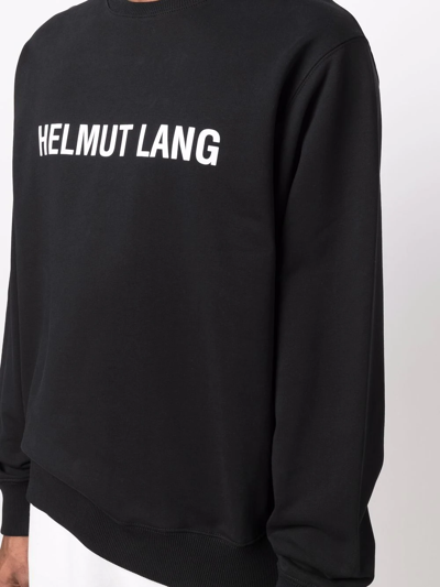 Shop Helmut Lang Crew-neck Logo-print Sweatshirt In Schwarz