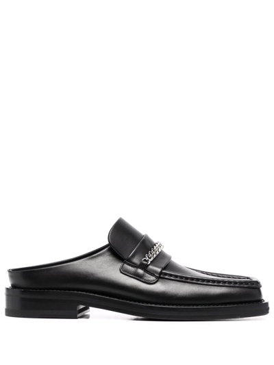 Shop Martine Rose Square-toe Leather Loafers In Schwarz