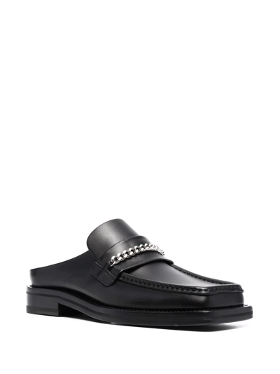 Shop Martine Rose Square-toe Leather Loafers In Schwarz