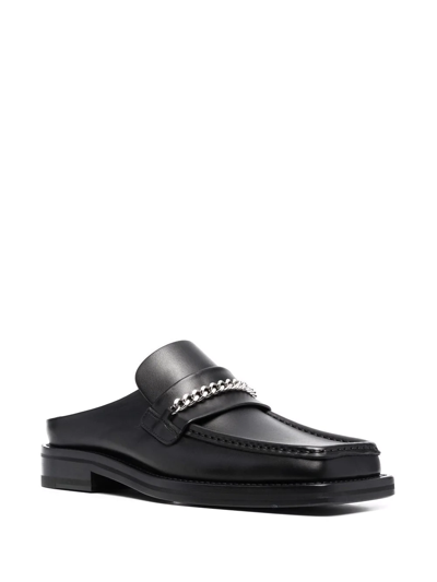 Martine Rose Chain-link Detail Slip-on Loafers In Schwarz