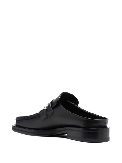 Shop Martine Rose Square-toe Leather Loafers In Schwarz