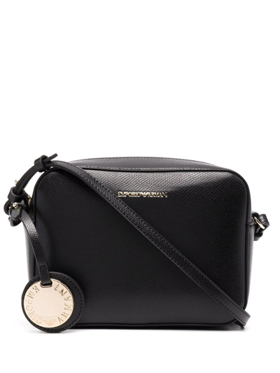 Shop Emporio Armani Embossed-logo Crossbody Bag In Schwarz