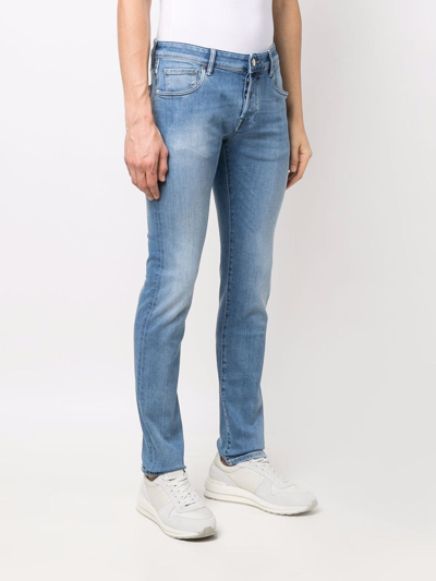 Shop Incotex Mid-rise Slim-fit Jeans In Blau