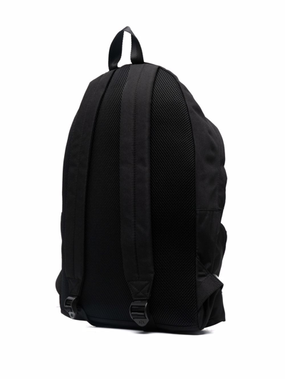 Shop Armani Exchange Logo-print Zip-up Backpack In Black