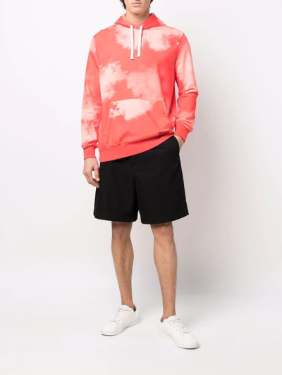 Shop Paul Smith Cloud-print Pullover Hoodie In Rot