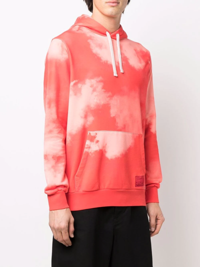 Shop Paul Smith Cloud-print Pullover Hoodie In Rot