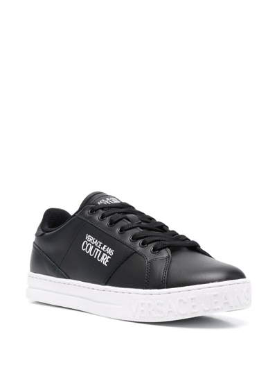 Shop Versace Jeans Couture Lace-up Low-top Sneakers In Schwarz