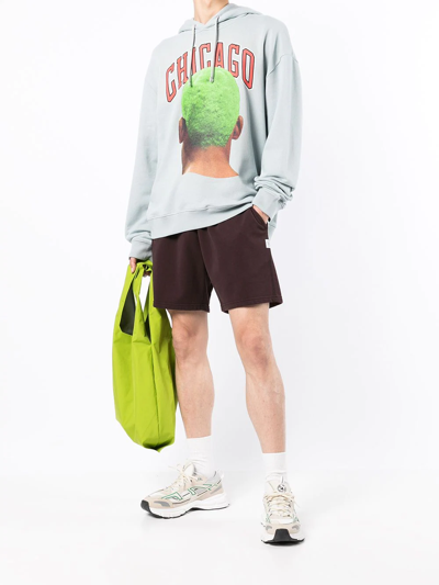Ih Nom Uh Nit Chicago Printed Hoodie In Blau