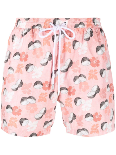 Shop Barba Coconut-print Swim Shorts In Rosa