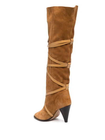 Shop Isabel Marant Lace-up Suede Boots In Nude