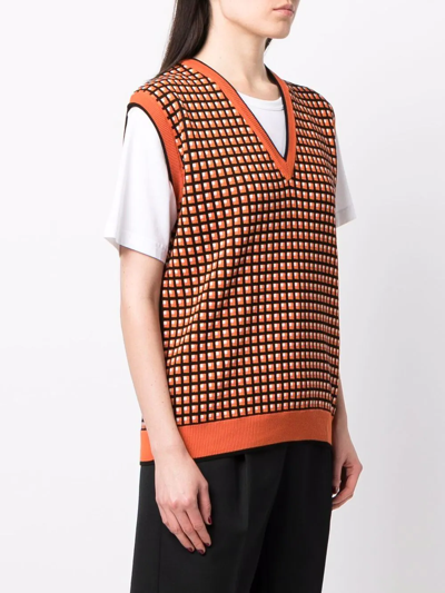 Plan C Geometric-jacquard Sweater Vest In Multicoloured | ModeSens