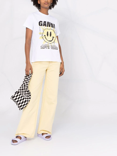 Ganni Magny Wide-leg Jeans In Gelb