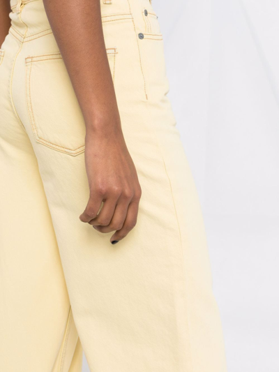 Ganni Magny Wide-leg Jeans In Gelb