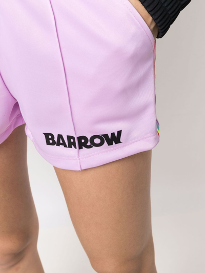 Shop Barrow Logo-print Mini Shorts In Rosa