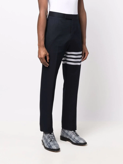 Shop Thom Browne 4-bar Stripe Tailored Trousers In Blau