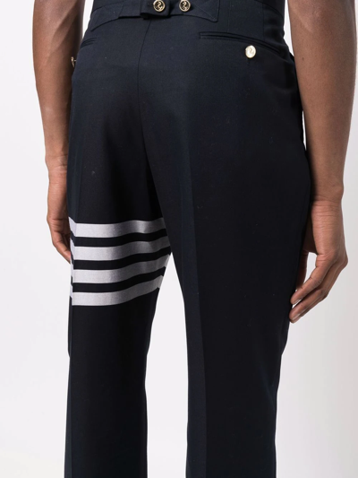 Shop Thom Browne 4-bar Stripe Tailored Trousers In Blau