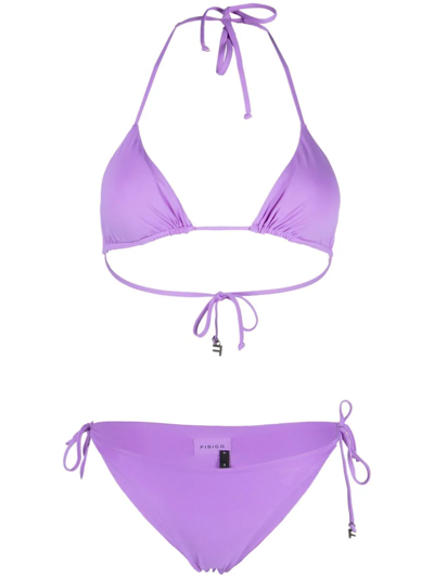 Shop Fisico Triangle-top Side-tie Bikini In Violett