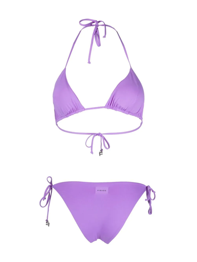 Shop Fisico Triangle-top Side-tie Bikini In Violett