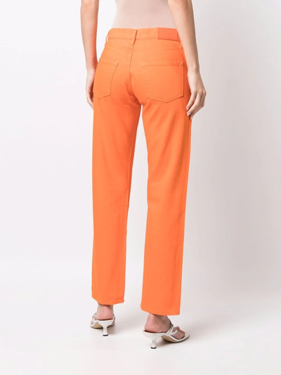 Shop Frame Le Slouch Straight Mid-rise Straight-leg Jeans In Orange