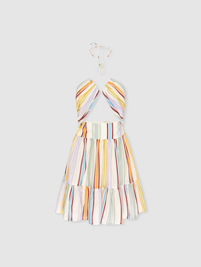 Shop Alemais Axum Tuck Front Mini Dress In Stripe