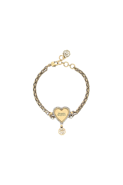 Shop Alexander Mcqueen Logo Detailed Bracelet In Gold