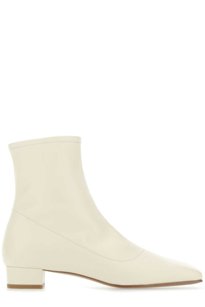 Shop By Far Este Zipped Ankle Boots In White