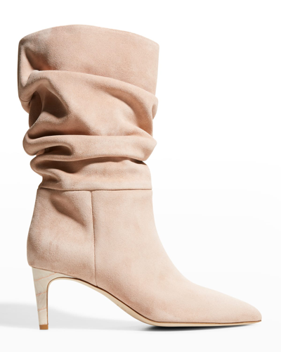 Shop Paris Texas 60mm Slouchy Suede Boots In Taupe