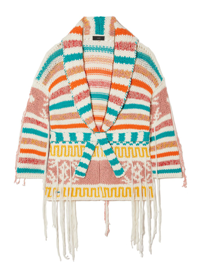 Shop Alanui Chunky Cardigan In Multicolor