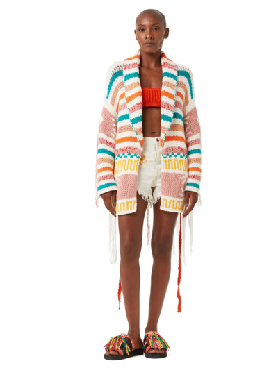 Shop Alanui Chunky Cardigan In Multicolor