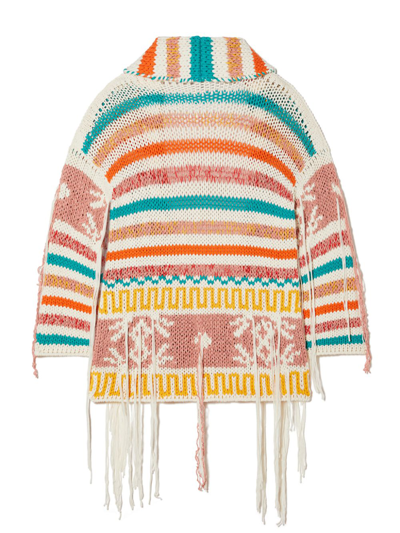 Shop Alanui Chunky Cardigan In Multicolor