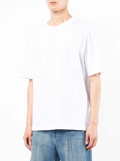 Shop Ami Alexandre Mattiussi Ami De Coeur Organic Cotton T-shirt In White