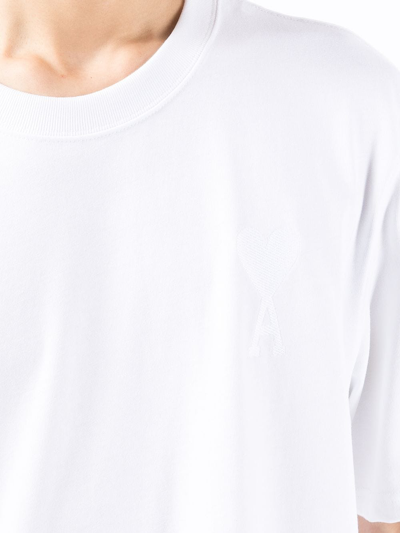 Shop Ami Alexandre Mattiussi Ami De Coeur Organic Cotton T-shirt In White