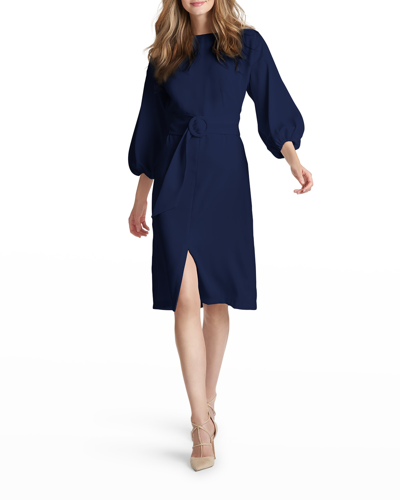 SACHIN & BABI ANNIE BELTED CREPE DRESS 