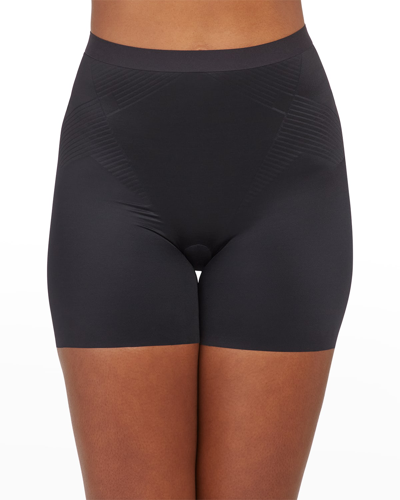 Shop Spanx Thinstincts 2.0 Mid-thigh Girlshorts In Very Black