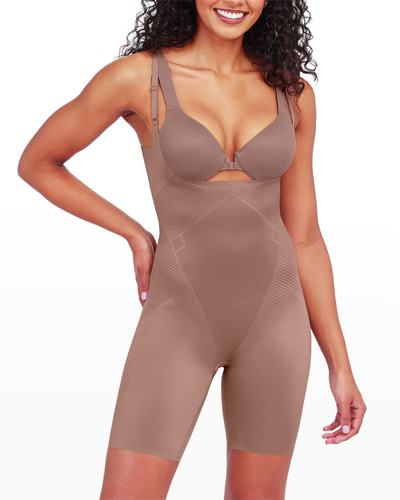 Spanx Thinstincts 2.0 Firm Control Open-bust Bodysuit In Cafe Au Lait