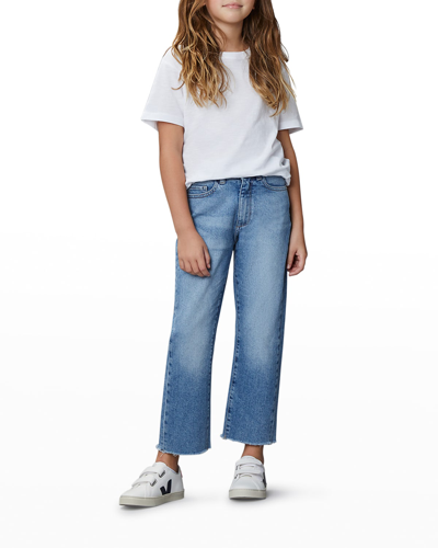 Shop Dl Premium Denim Girl's Emie Straight-leg Denim Jeans In Glacier