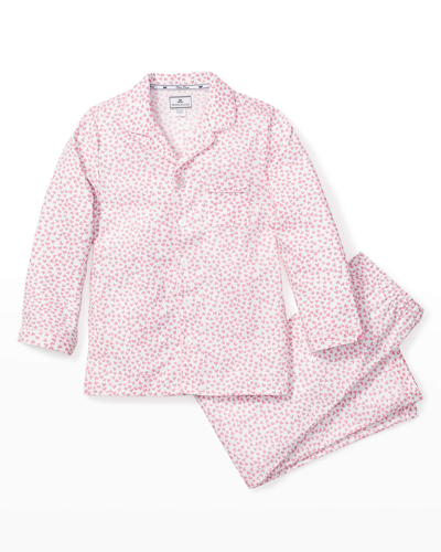 Shop Petite Plume Girl's Palmier Sweethearts 2-piece Pajama Set In Pink
