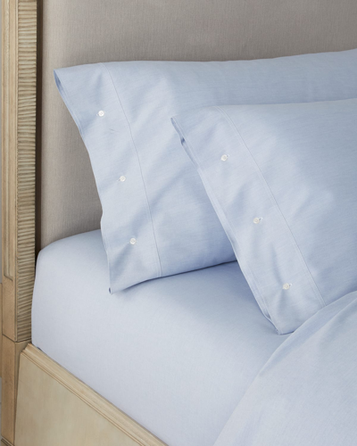 Shop Ralph Lauren Workshirt Chambray King Pillowcase In Blue