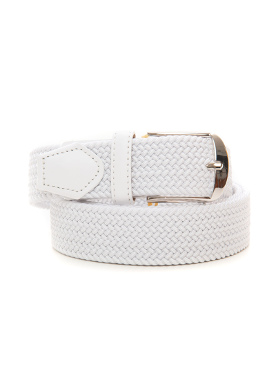 Shop Canali Rope Belt In White